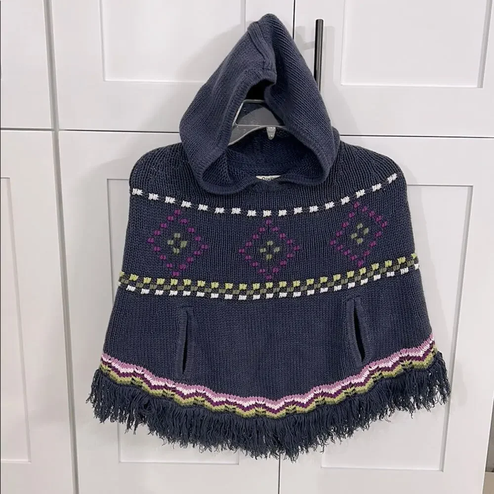 Osh Kosh Girl Hooded Poncho with Fringe - 7
